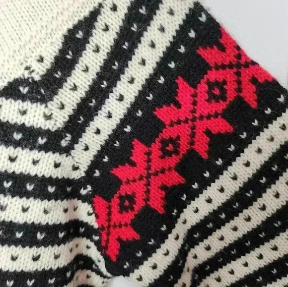 Sisley Relaxed Elegance Sweater Womens Medium Pullover Floral Stripe Virgin Wool - Picture 6 of 7